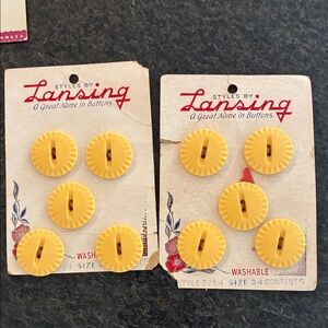 Vintage Lansing Yellow Buttons Set